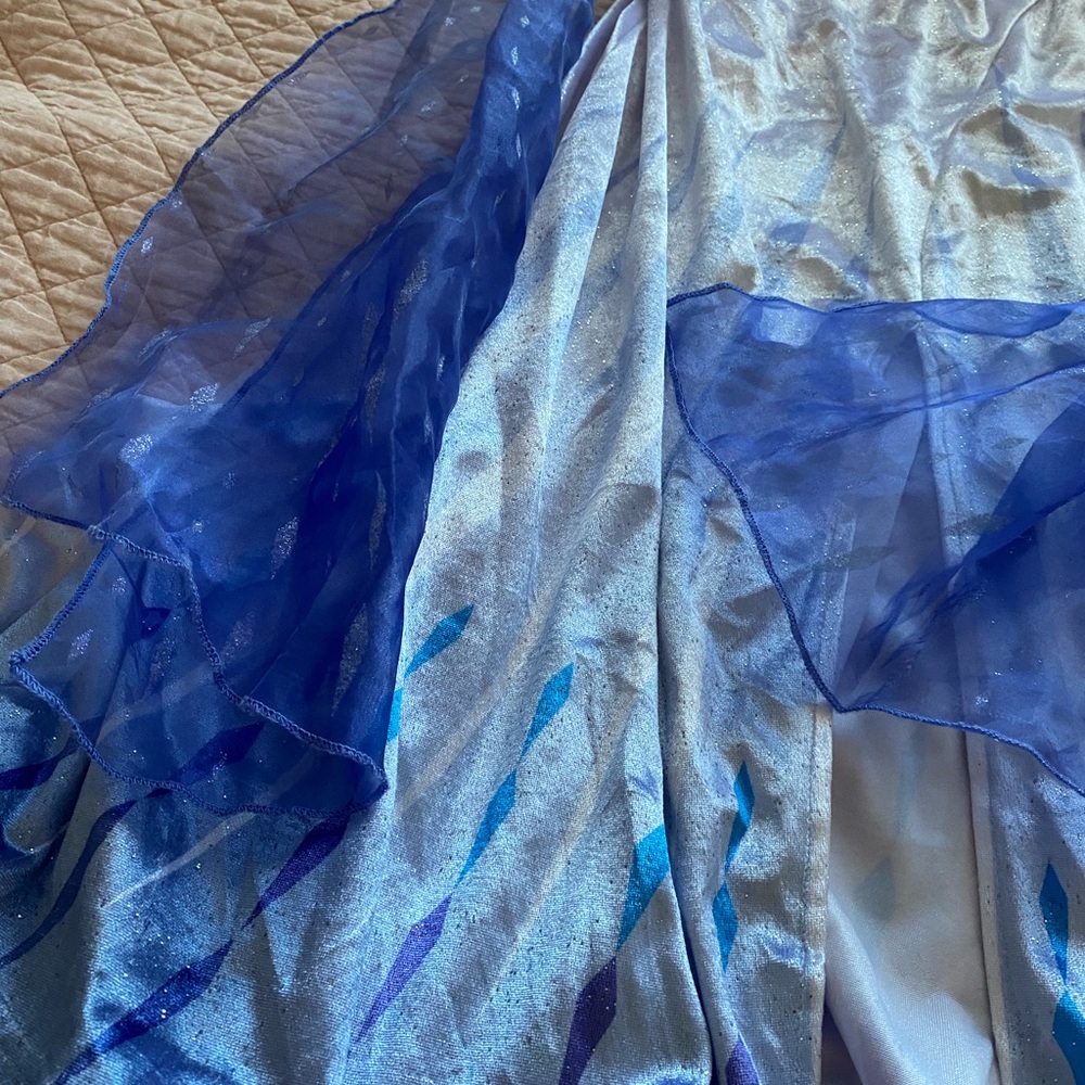 Elegant Blue and Silver Gown with Sheer Accents Elsa dress - Picture 2 of 6